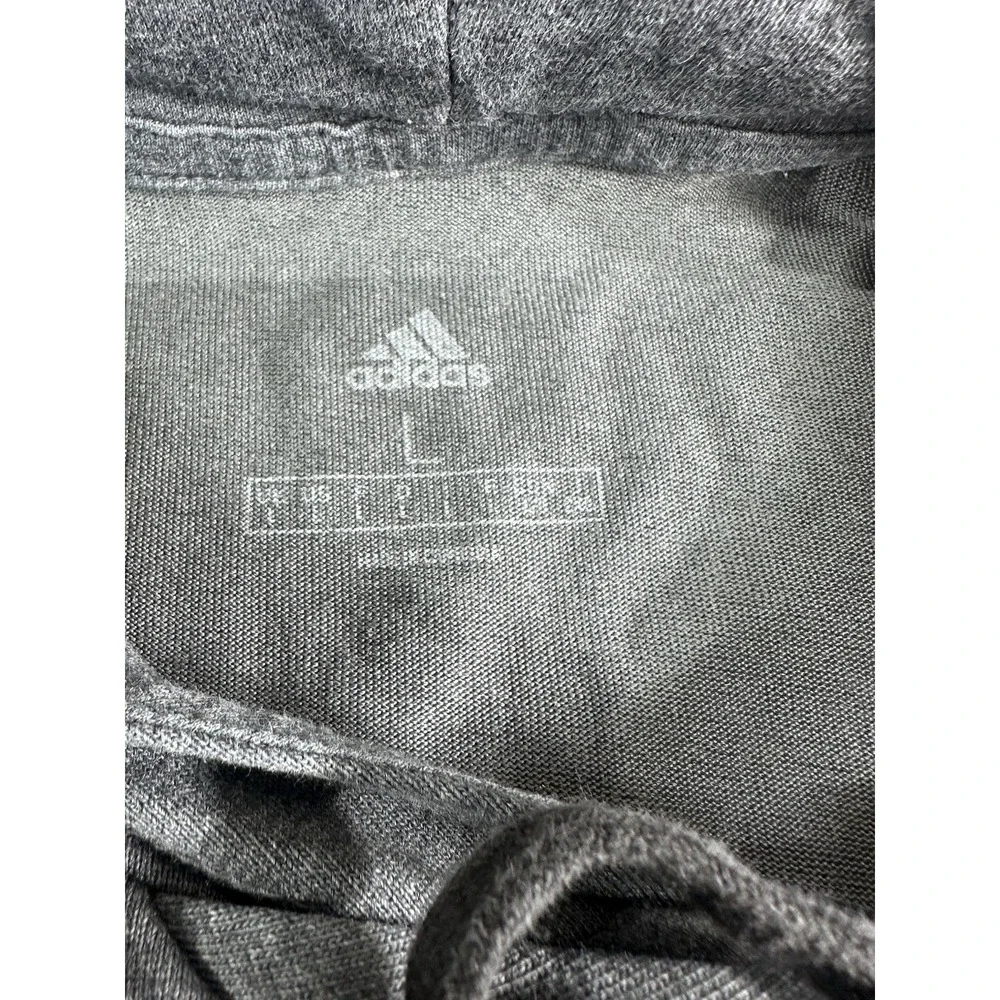 Adidas Men Essentials Big Logo Hoodie Gray Red Pullover Sweatshirt Size L H12263